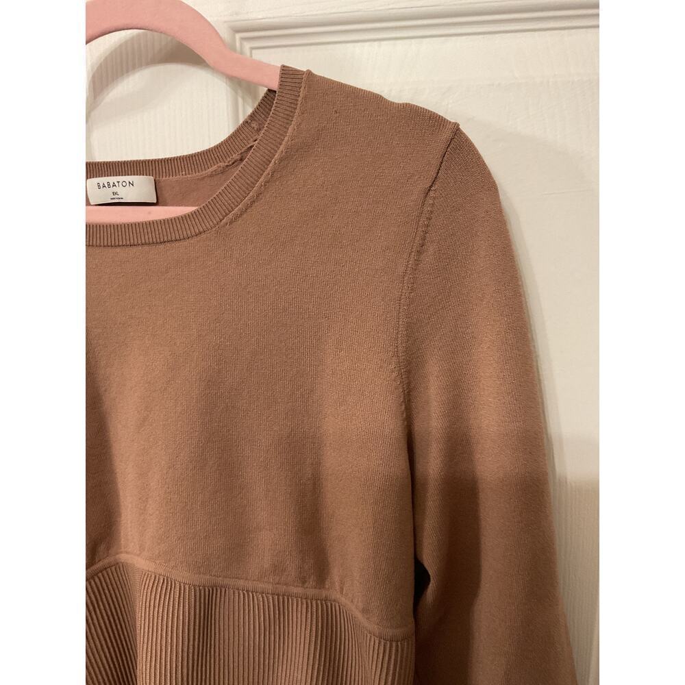 Aritzia Babaton Sculpt Knit Empire Longsleeve Corset Sweater in Brown, 2XL - Picture 5 of 8